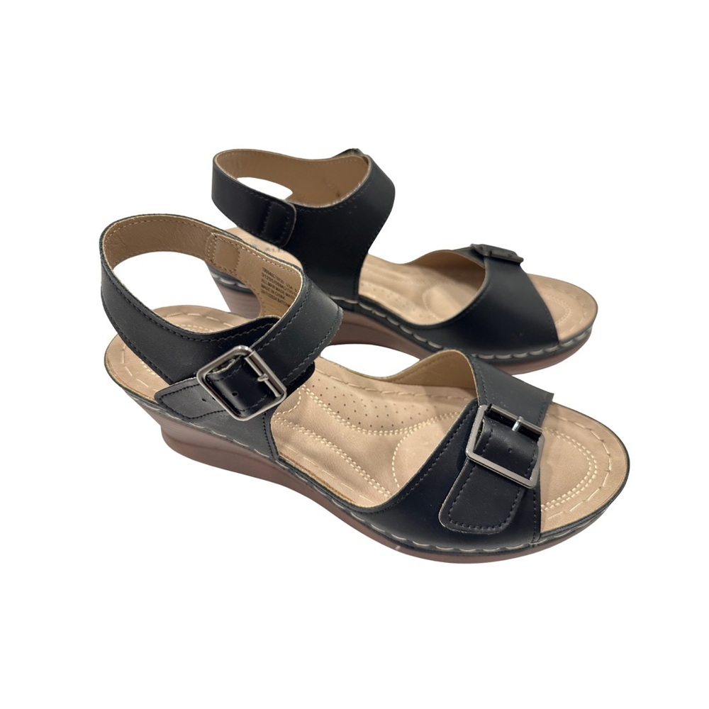 Alexis Bendel Ladies Black Wedge Sandal Size 9